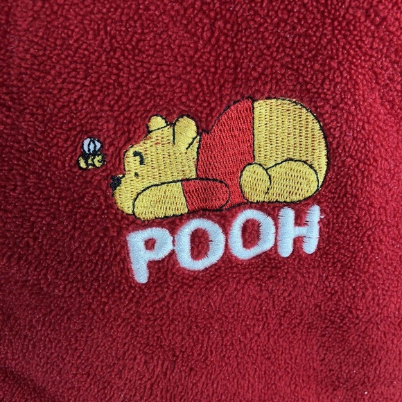 Vintage Winnie The Pooh Fleece Zip Up L Pooh Bear 1/4 Zip Disney 90s Pullover - Picture 2 of 12